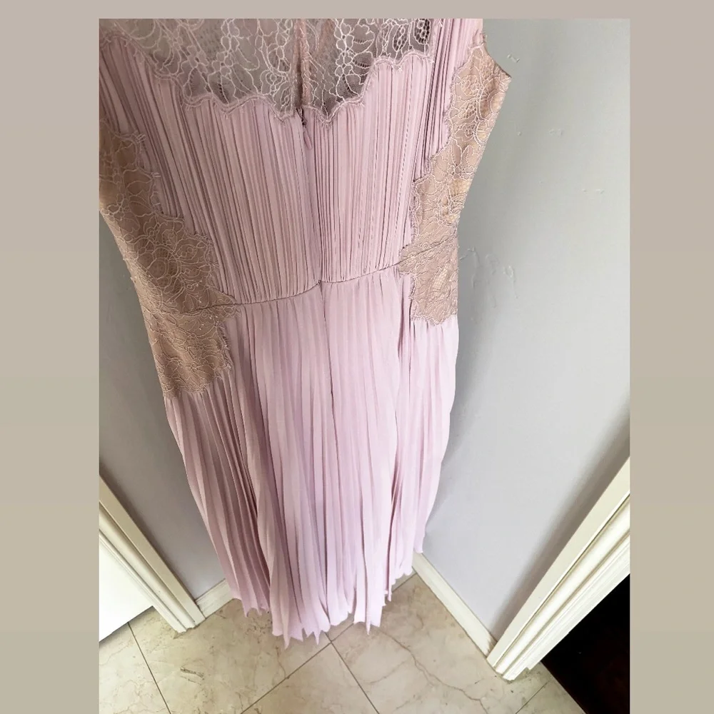 NEW BCBG MAXAZRIA LAVENDER ANGELEA PLEATED HIGH LOW DRESS - Picture 4 of 15